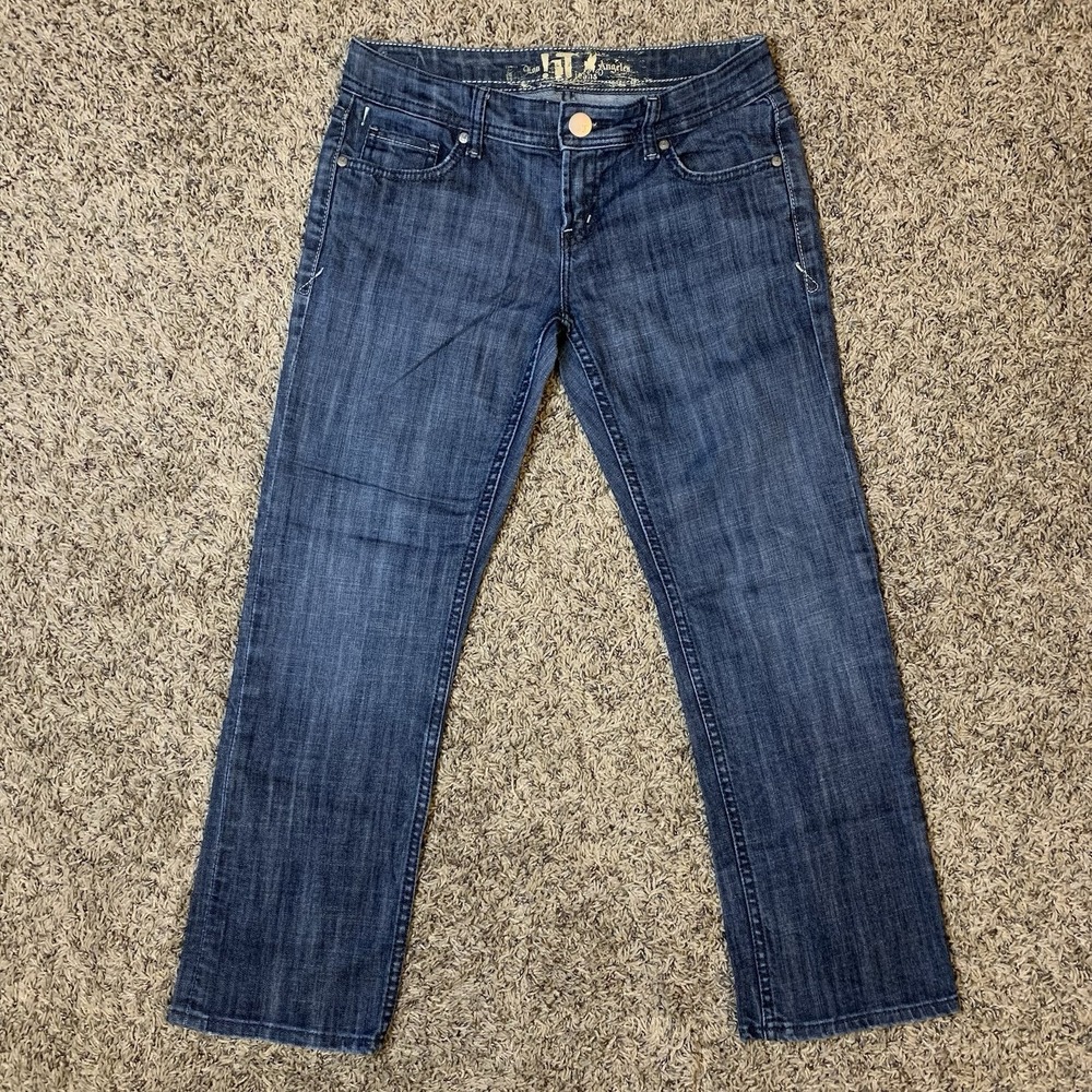 !iT Jeans Womens 27 Blue Bootcut Low Rise Pockets Medium Wash Denim